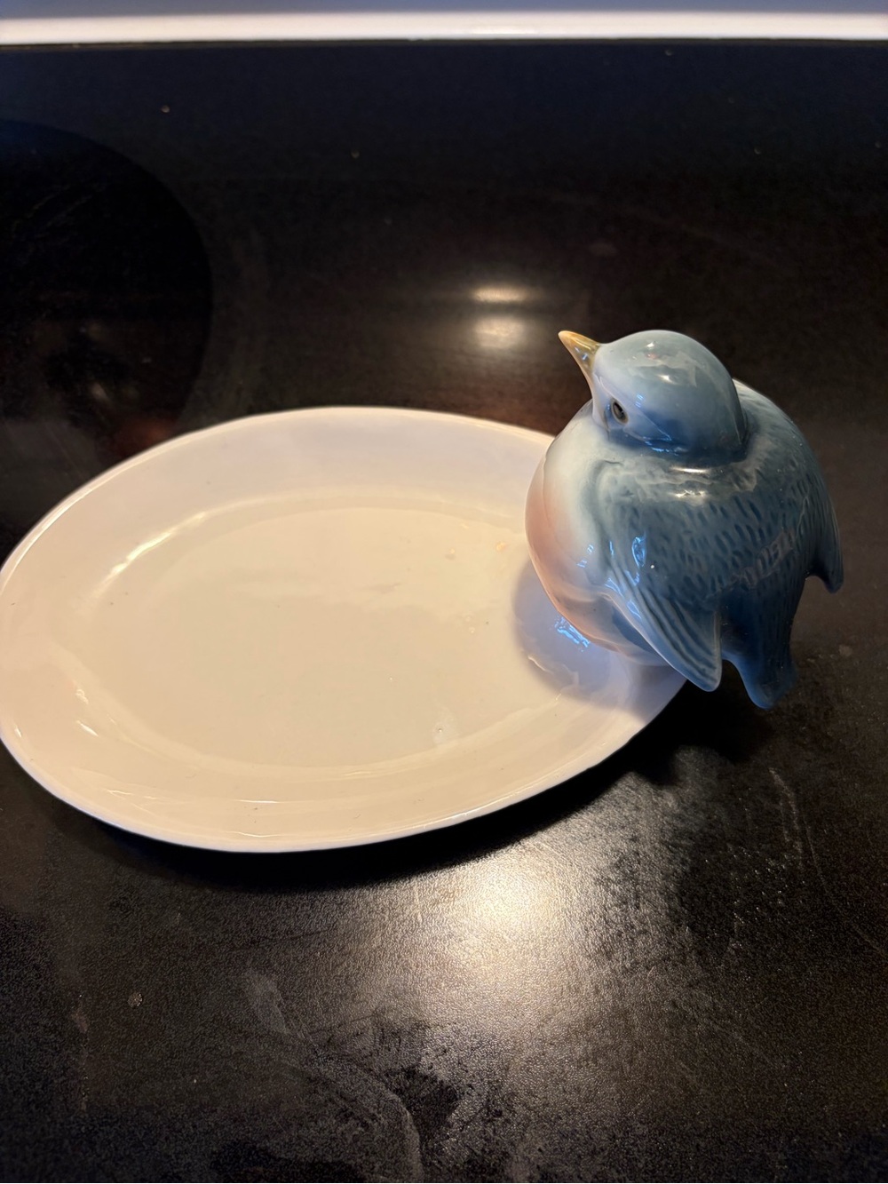 Blue Ceramic Bird Dish